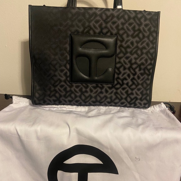 Telfar Jacquard Black Monogram Tote - Picture 5 of 7